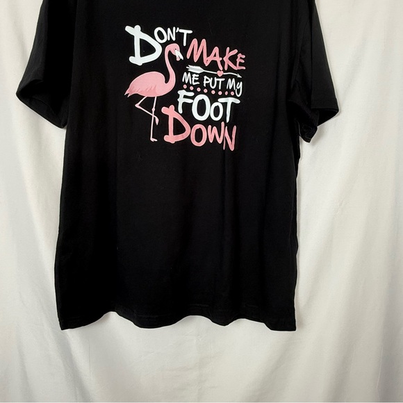 Black Graphic T-Shirt With Pink Flamingos, NWOT, Short Sleeves. Size XL - Picture 5 of 8